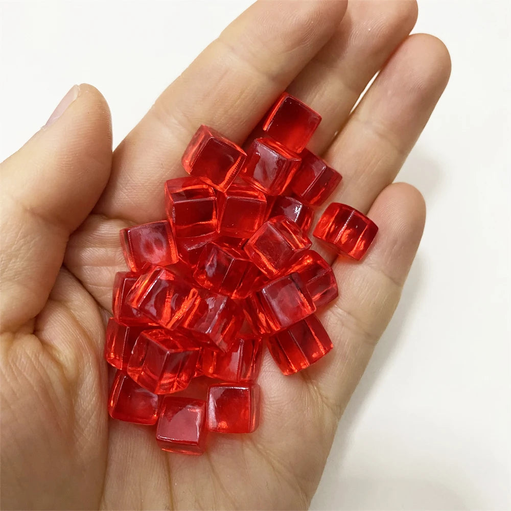 50Pcs Clear Colorful Cube Pieces For Board Games