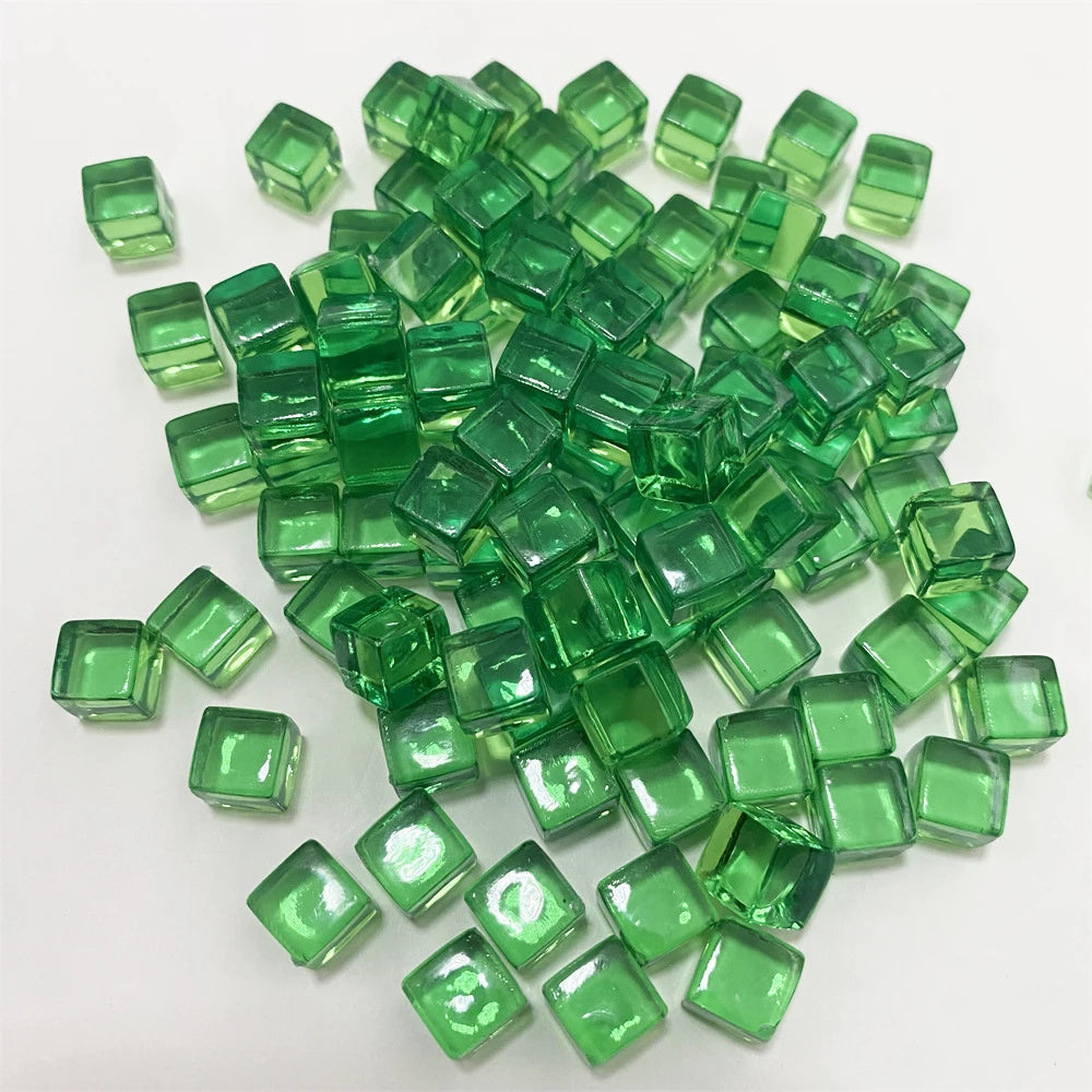 100Pcs Solid and Clear Acrylic Cubes For Board Games