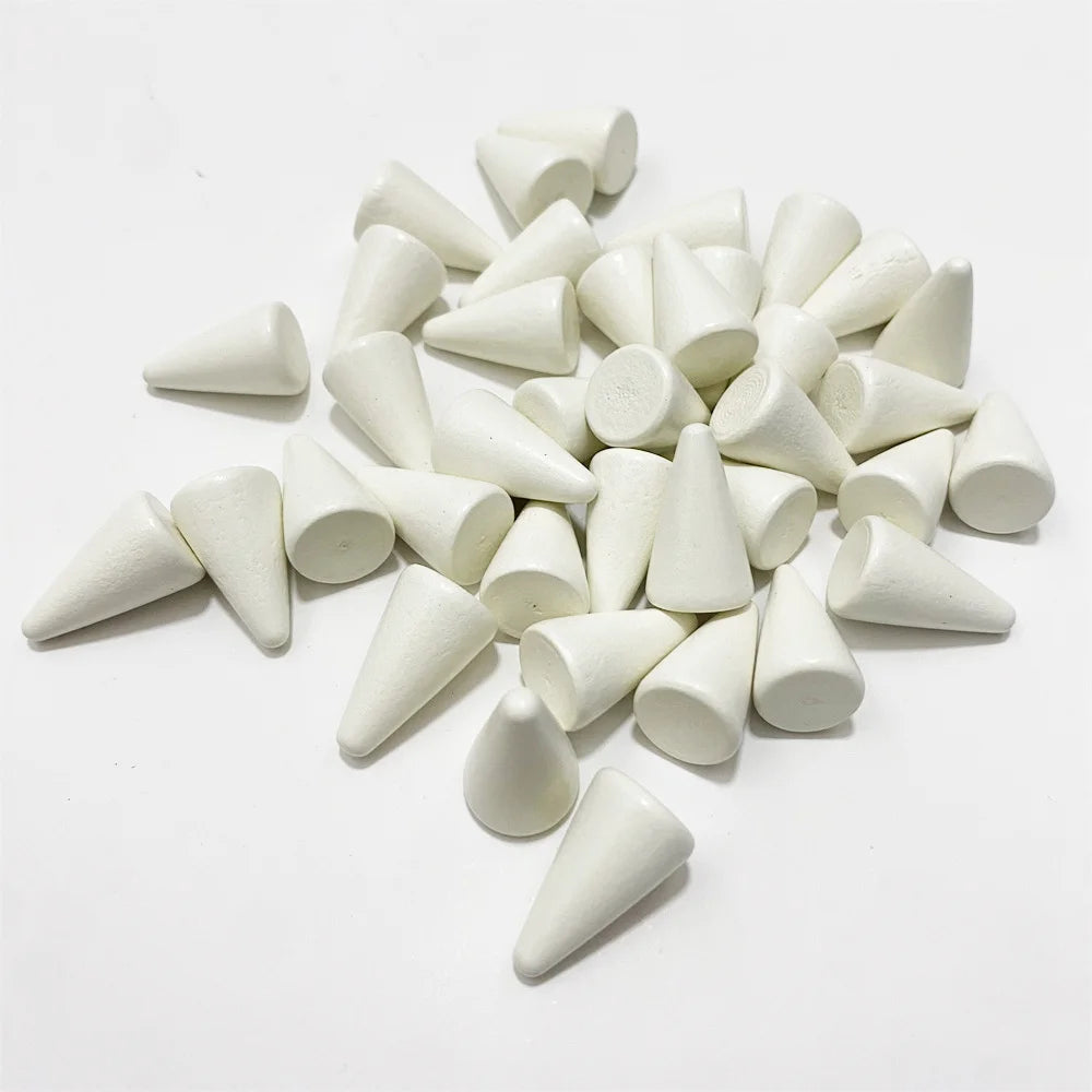 30Pcs Conical Shape Wooden Game Piece
