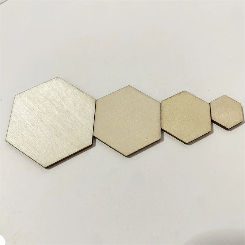 50Pcs Hexagon Wood Chips Game Pieces For Board Games