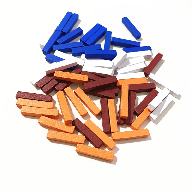 60PCS Wooden Stick Road Game Pieces