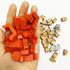 Sets of Wooden City and Goods For Board Games