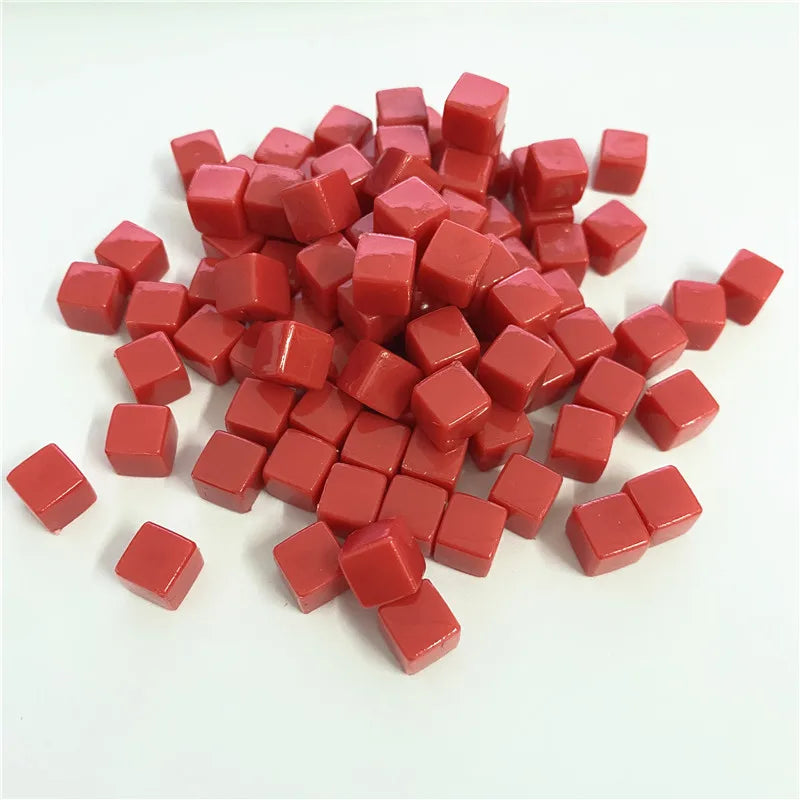 100Pcs Solid and Clear Acrylic Cubes For Board Games