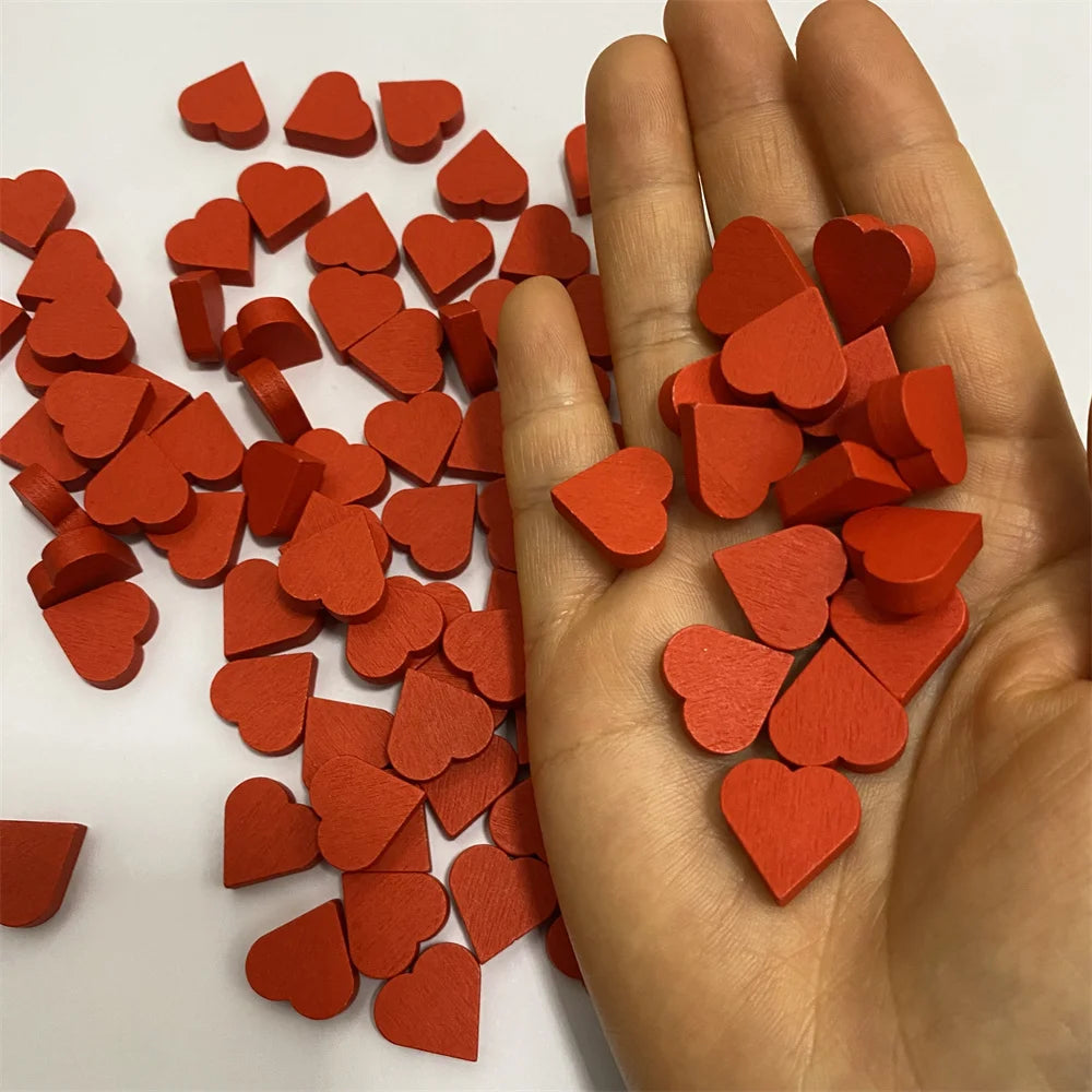 100Pcs Red Heart-Shape Game Pieces For Board Games