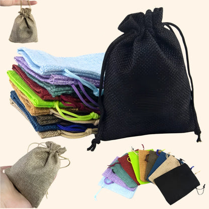 10pcs Burlap Dice Bags with Drawstring - Out of Play