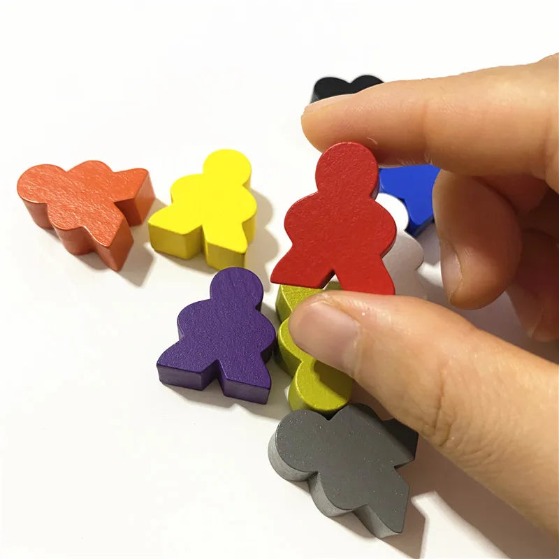 10Pc Big Wooden Peeple Pieces For Games