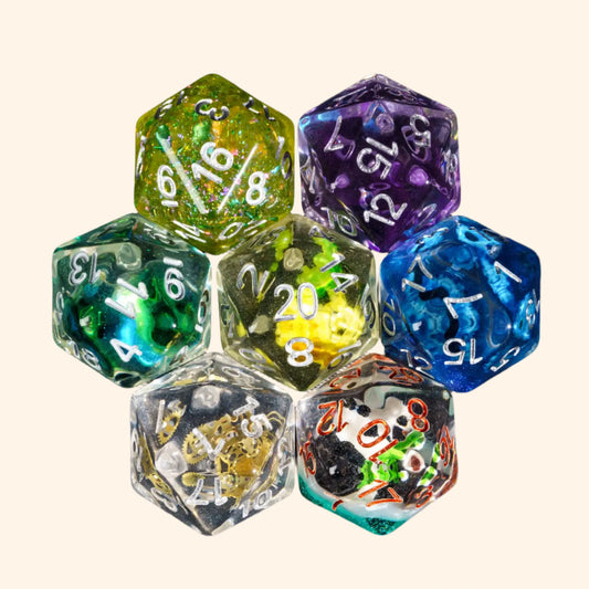 Random Color 7Pcs Set Resin Dice - Out of Play