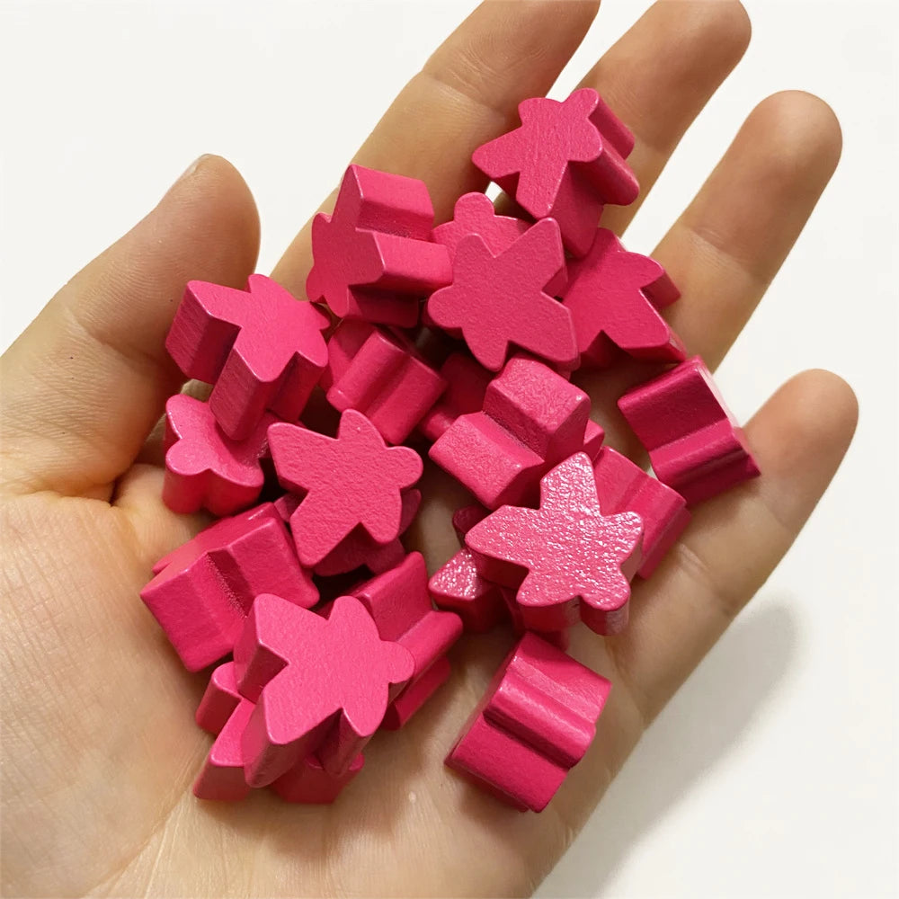 20PCS Wooden Meeple Pieces Gaming Components