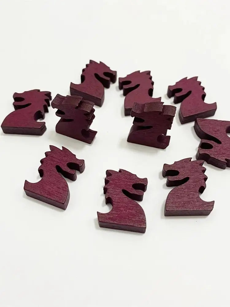 10pcs Wooden Dragon Shape Pieces For Board Games