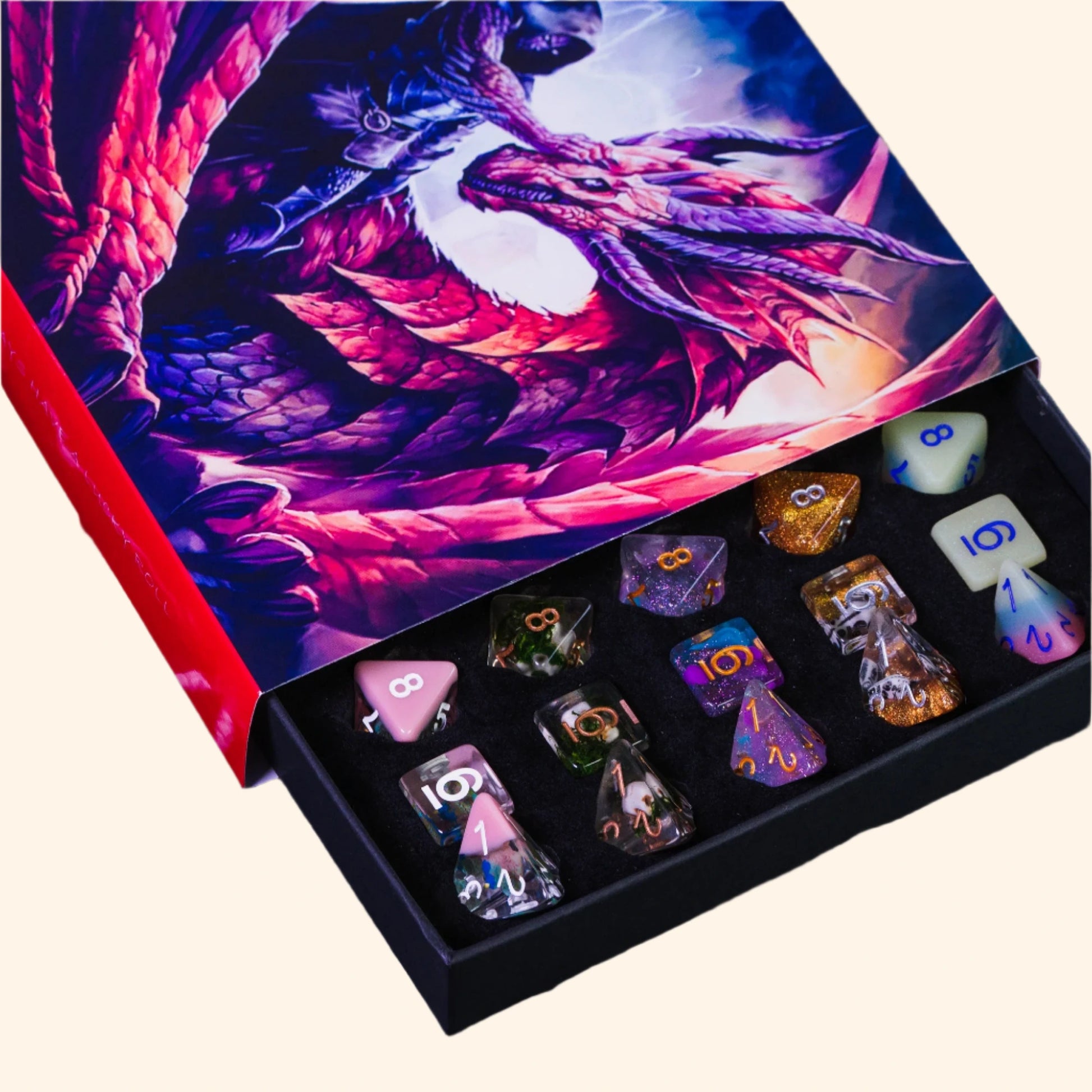 D&D Dice Set with 2in1 Gift Box Dice Tray - Out of Play