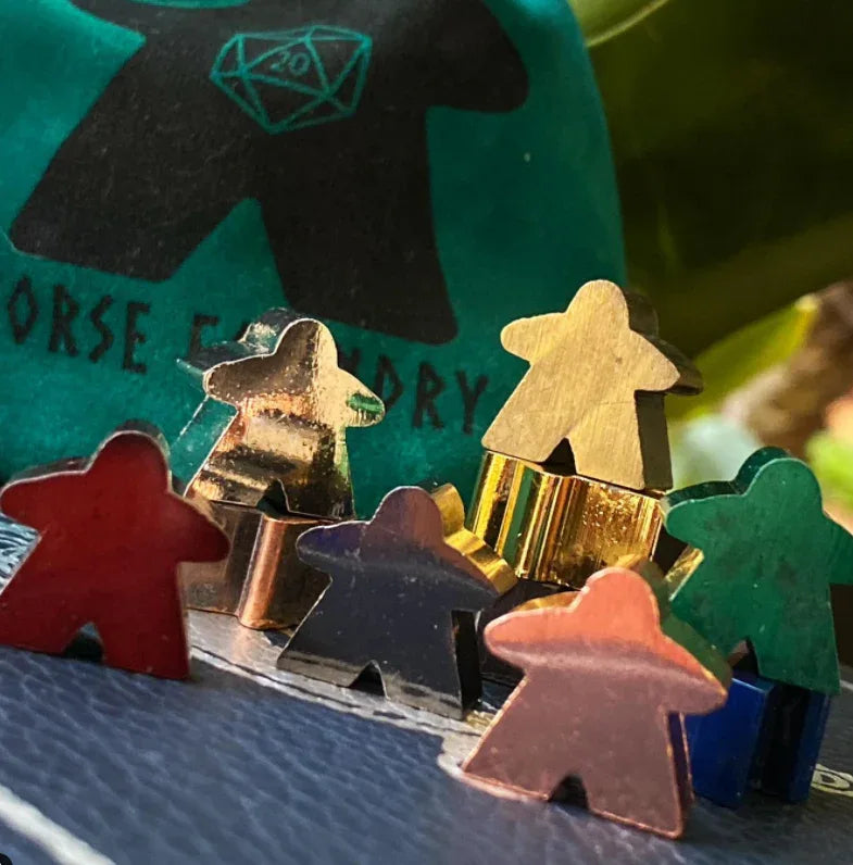 10 Pack of Metal Meeples (Random Colors) - Out of Play