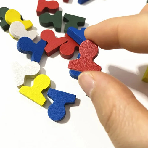 50 Pc Wooden Shaped Game Pieces For Board Games - Out of Play