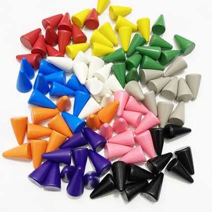 30Pcs Conical Shape Wooden Game Piece