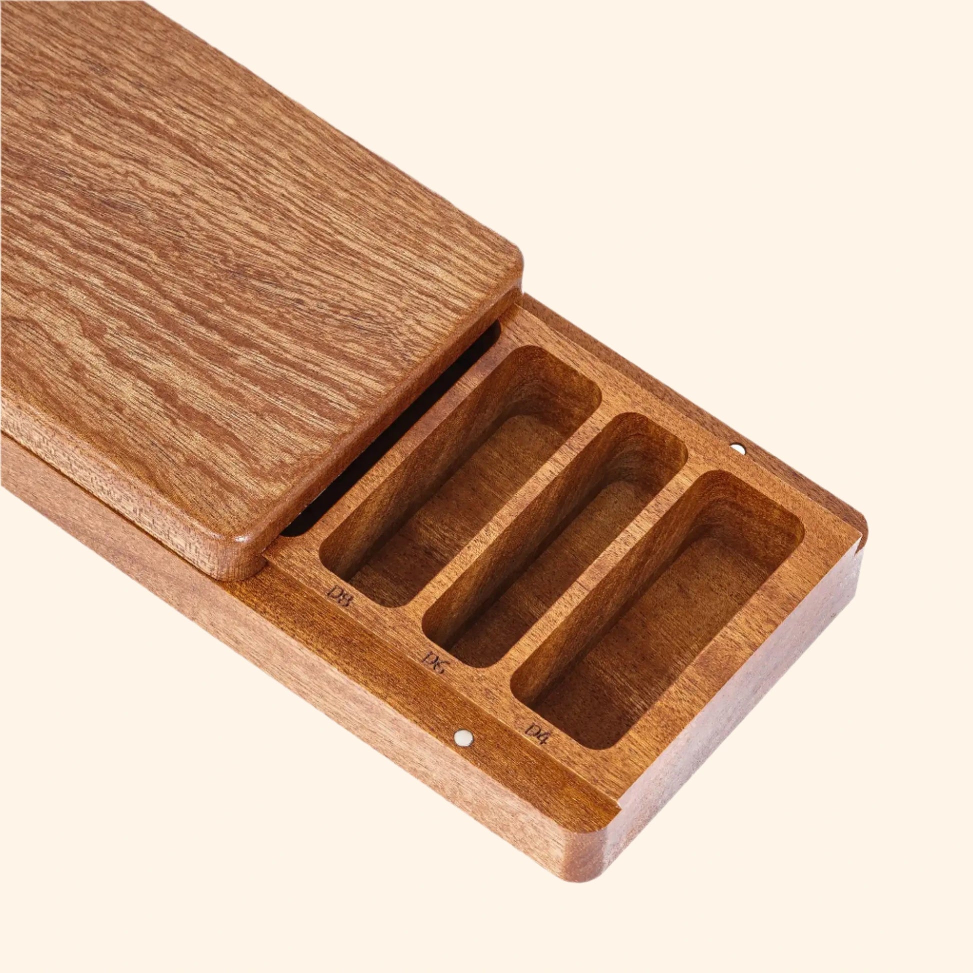 Wooden Dice Storage Case for 3 Set of 16mm Dice - Out of Play