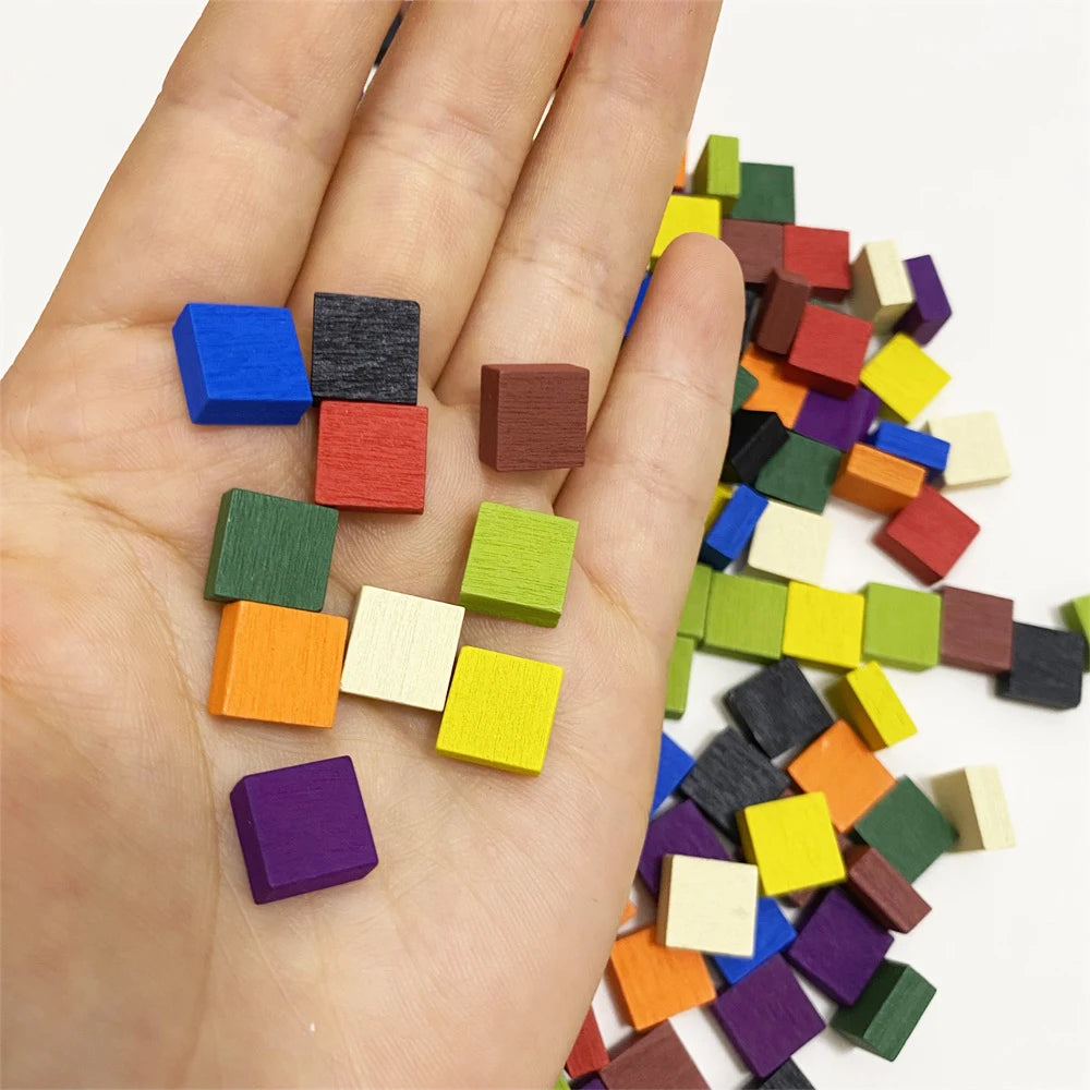 50Pcs Wooden Squares For Board Games