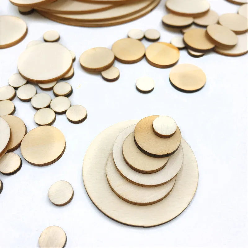 50Pc Disk Round Wood Cutout for Board Game Pieces