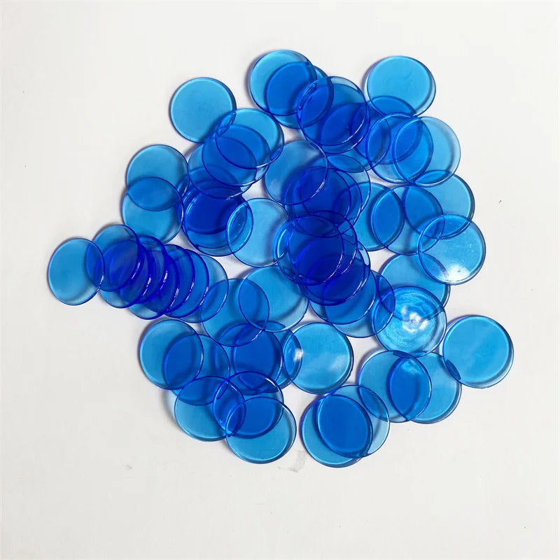 100pcs Transparent and Solid Chips For Board Game Tokens