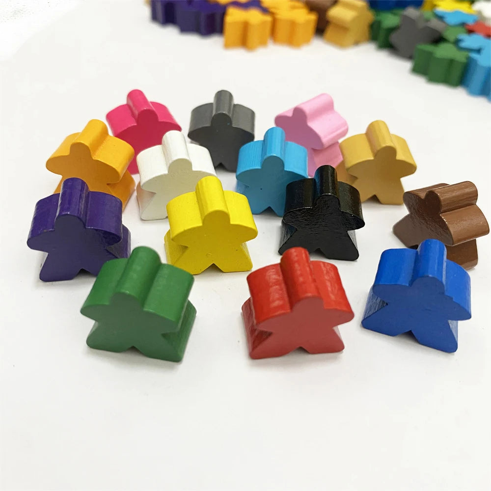 20PCS Wooden Meeple Pieces Gaming Components