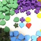 100Pcs Heart/Diamond/Water/Cross/Star Wood Game Pieces