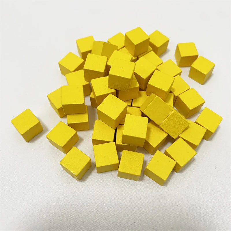 50Pcs Colorful Wood Cubes For Board Games