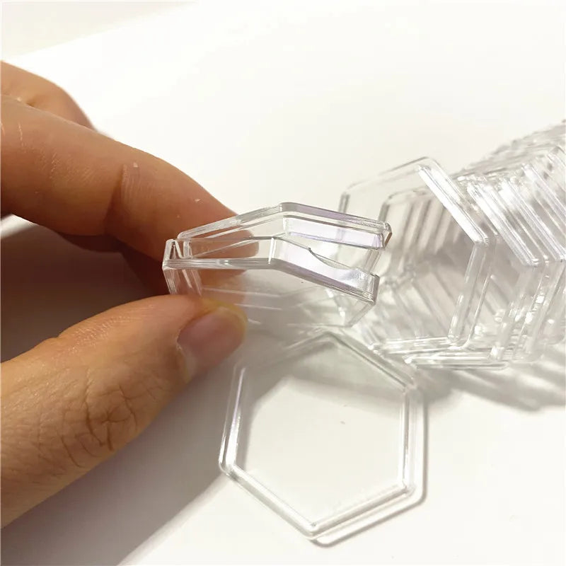 8Pcs Hexagon Clear Plastic Containers For Tokens