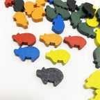 10Pcs Colorful Wooden Pig Pieces For Board Games