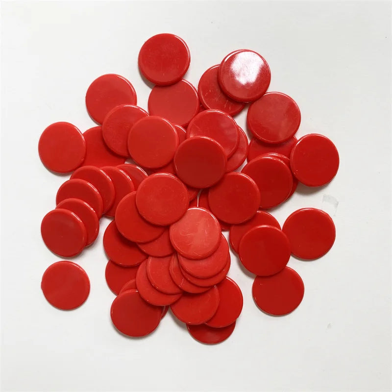 100pcs Transparent and Solid Chips For Board Game Tokens
