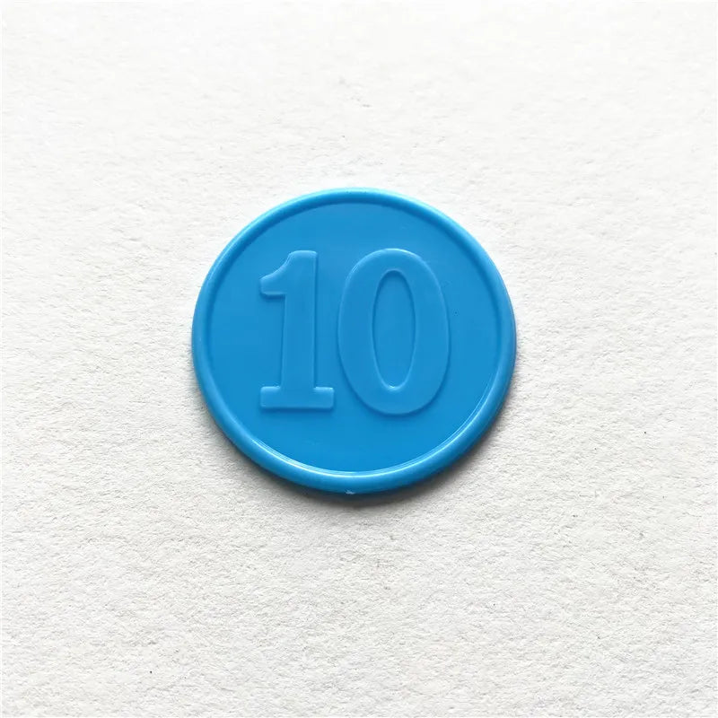 10pc Plastic Poker Chip With Numbers