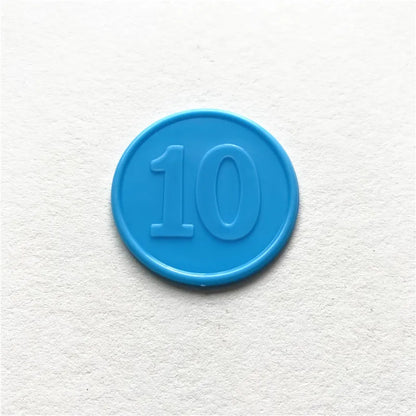 10pc Plastic Poker Chip With Numbers