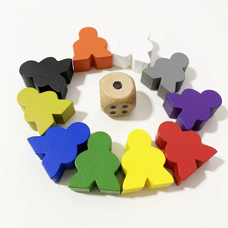 10PCS Big Size Wooden Peeple Pieces For Board Games