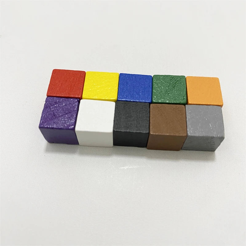 50Pcs Colorful Wood Cubes For Board Games