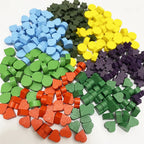 100Pcs Heart/Diamond/Water/Cross/Star Wood Game Pieces