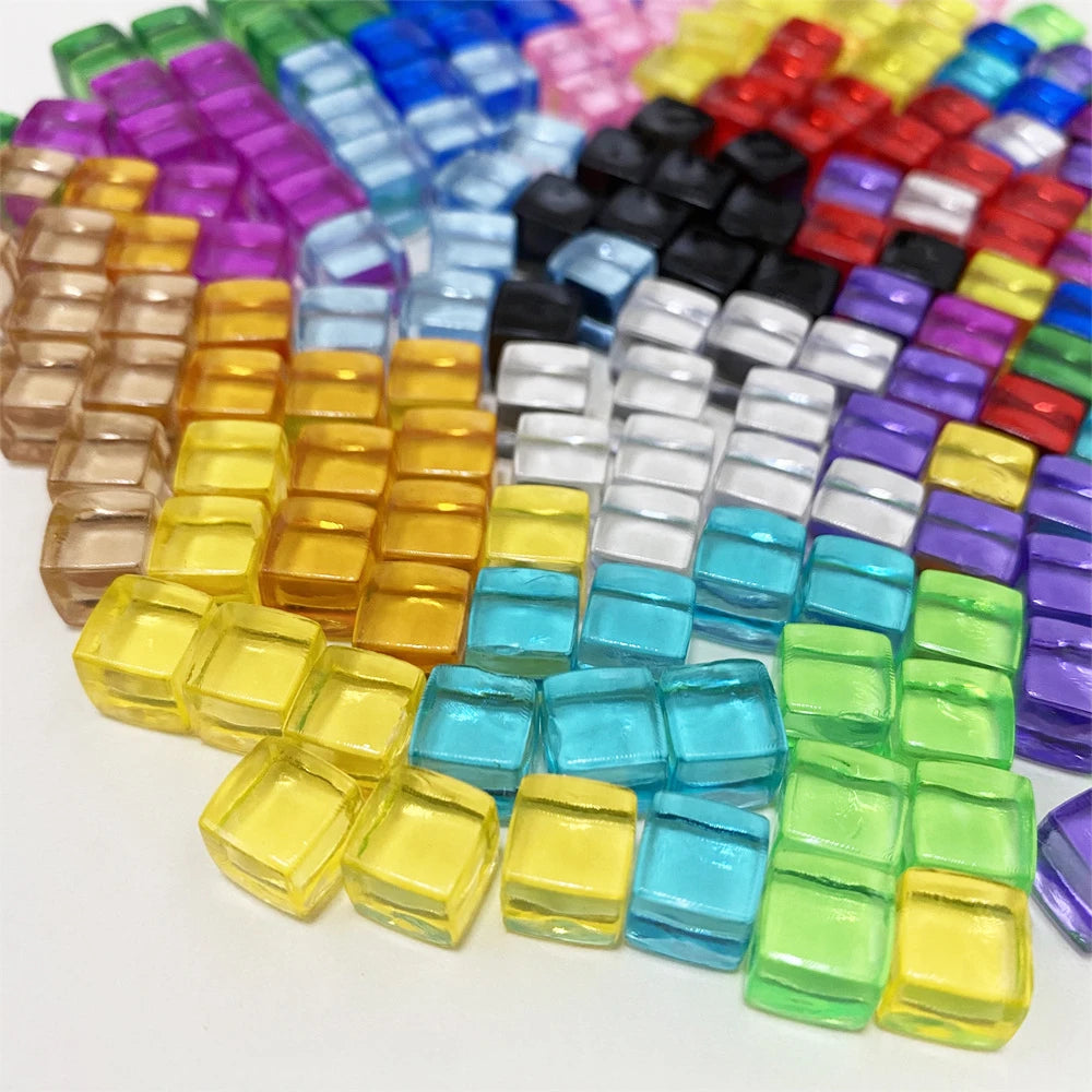 50Pcs Clear Colorful Cube Pieces For Board Games