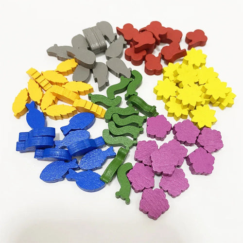 70pcs Mini Food Resource Tokens For Games - Out of Play