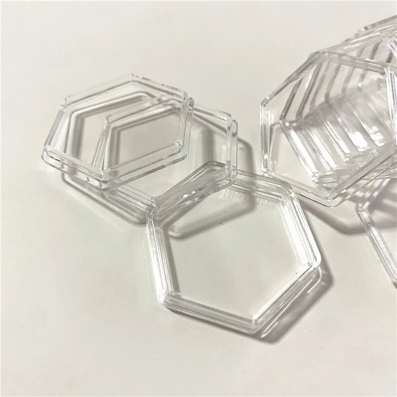 8Pcs Hexagon Clear Plastic Containers For Tokens
