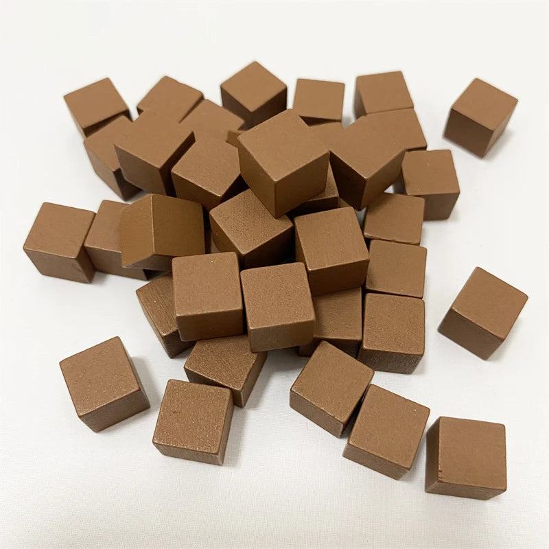 100Pcs Wood Cubes Colorful Pieces For Board Games