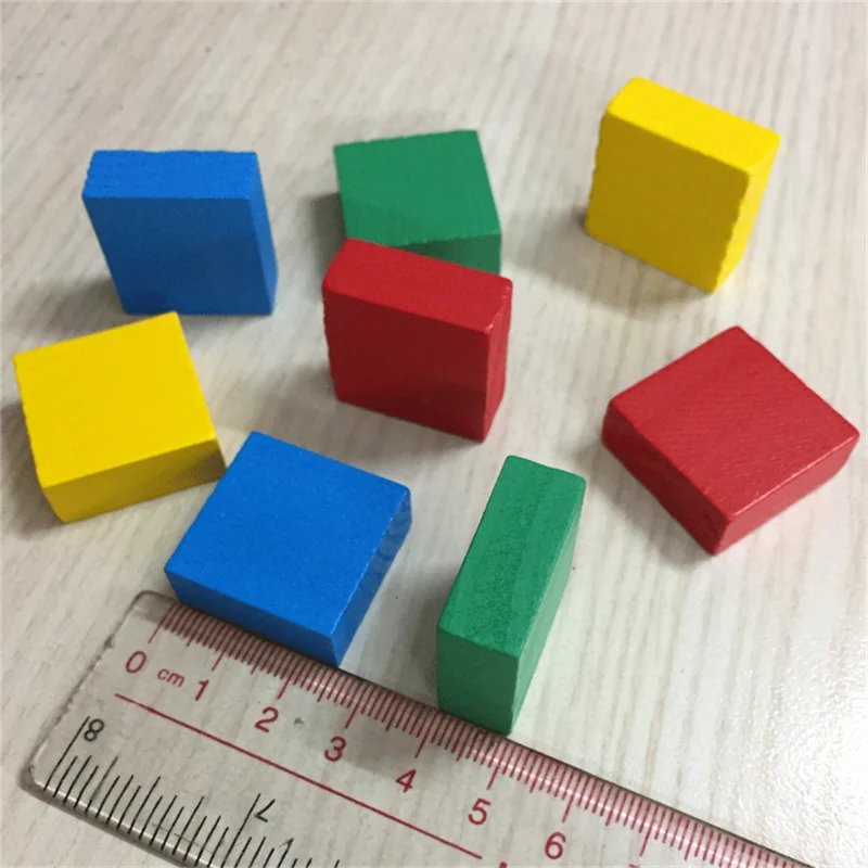 10Pcs Wooden Flat Square For Board Games
