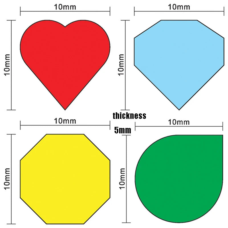 100Pcs Heart/Diamond/Water/Cross/Star Wood Game Pieces