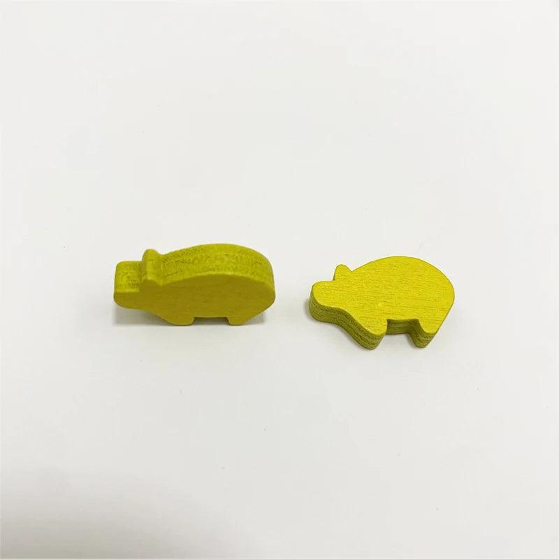 10Pcs Colorful Wooden Pig Pieces For Board Games