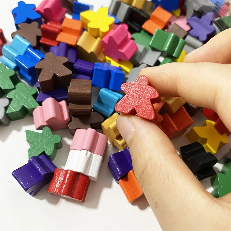 100PCS Wooden Meeples Bulk Replacement