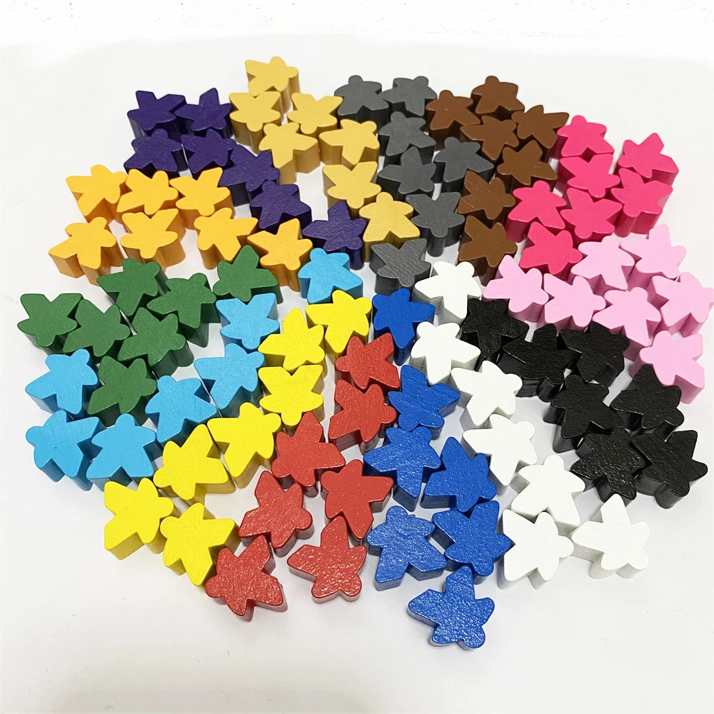 100PCS Wooden Meeples Bulk Replacement