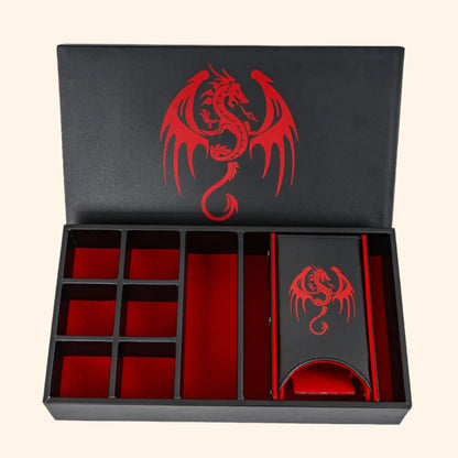 Dragon Dice Box Leather 3 in 1 Dice Case & Tray & Tower - Out of Play