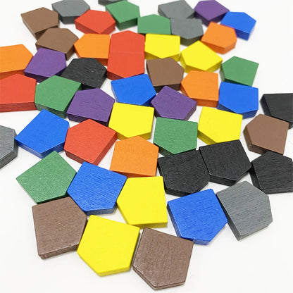 50PC Colorful Wooden House Pawns For Board Games