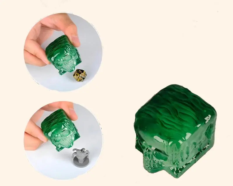 Skull Gelatinous Cube Dice Jail - Out of Play Board Game Accessories