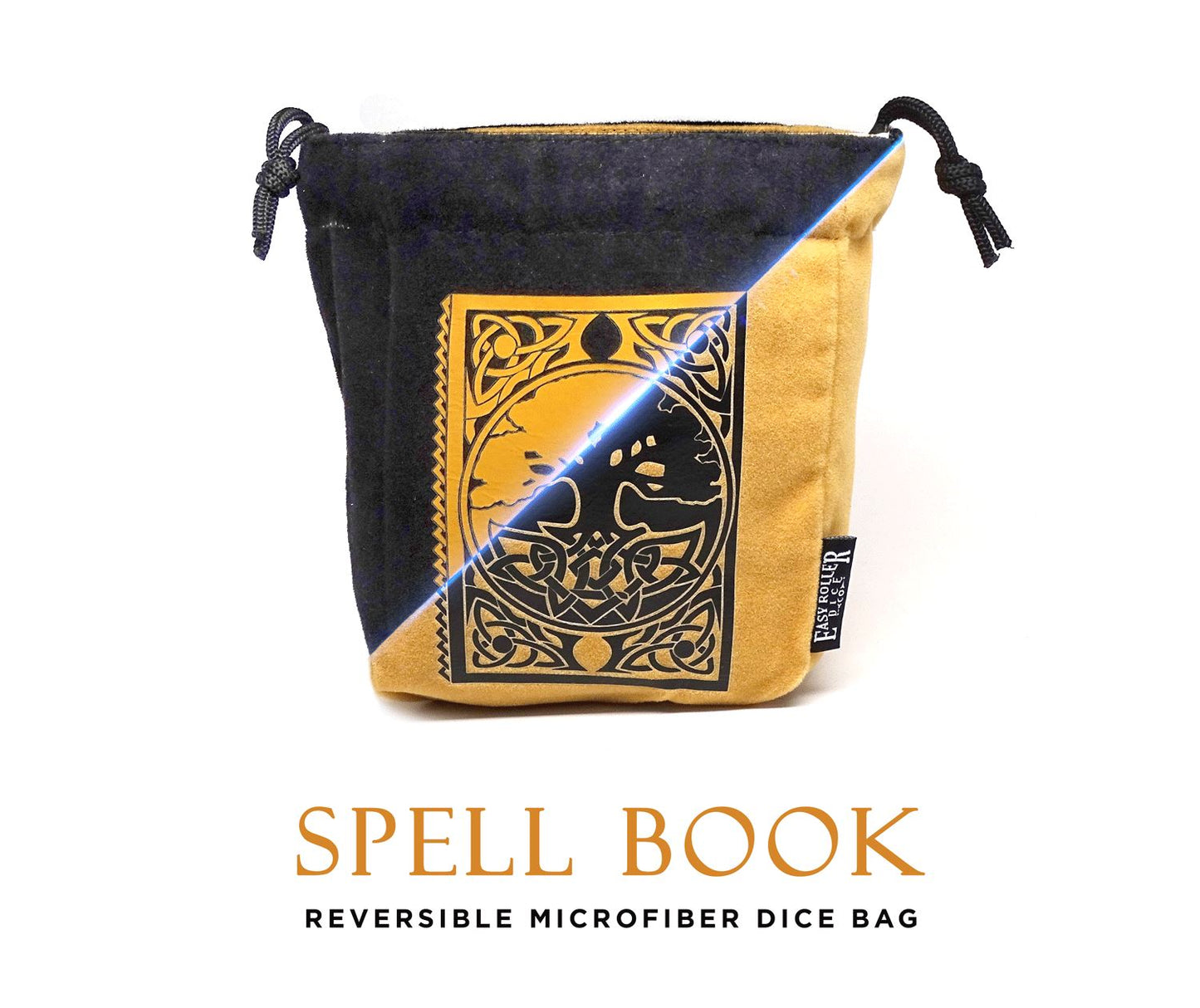 Spell Book Reversible Microfiber Self-Standing Large Dice Bag Easy Roller Dice Company