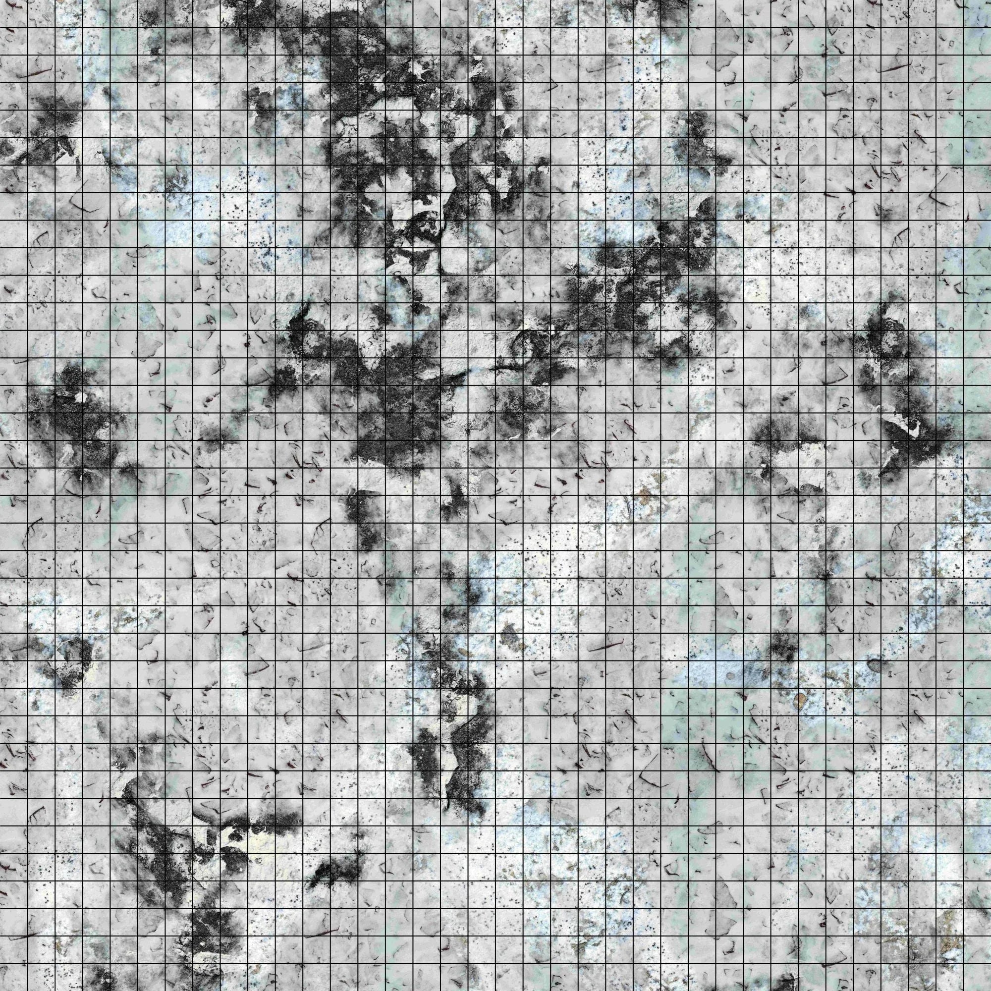 RPG Grid Mat - Snowy Tundra & Traveler's Road - Double Sided Neoprene Mat with Bag - Out of Play