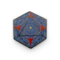 Stained Glass D20 Hex - Hard Enamel Adventure Pin Metal by Norse Foundry - Out of Play