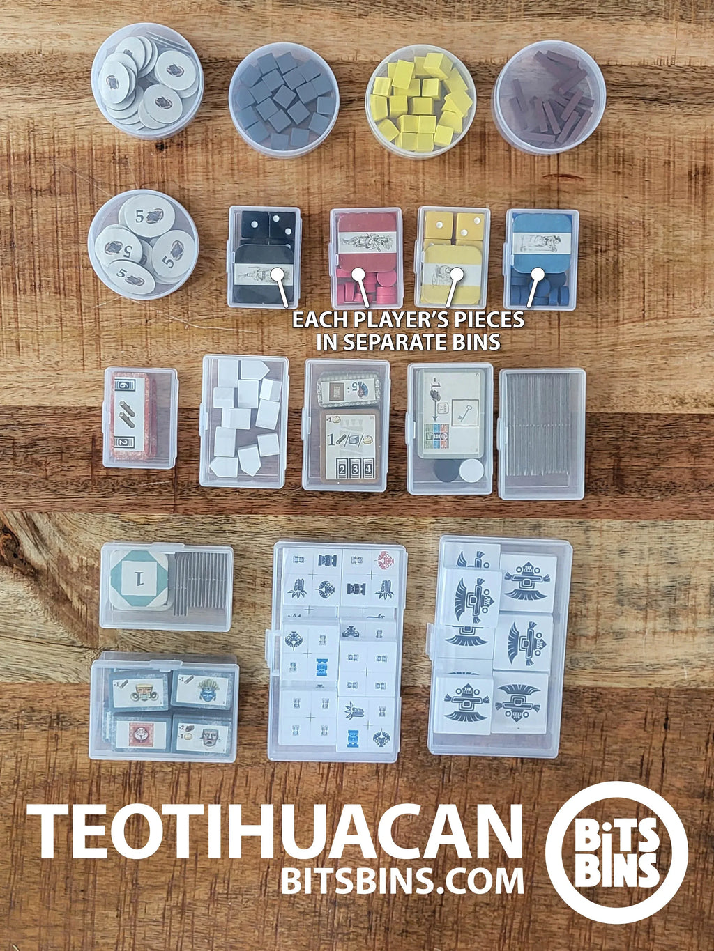 Bits Bins Teotihuacan City of Gods - 5 Pods, 5 Minis, 5 Originals, 1 XL, 2 TIles - Out of Play