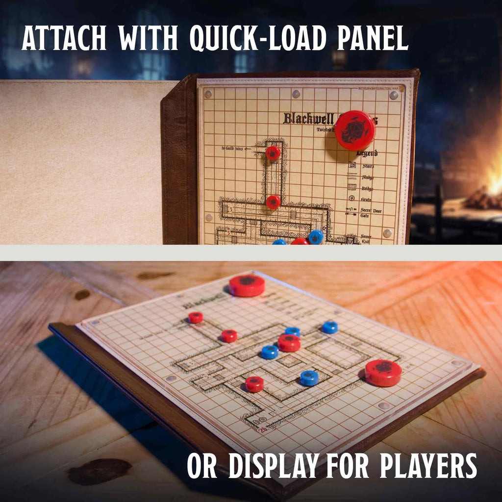 Magnetic Map Pack - Dry-Erase Battle Maps for D&D Combat & Game Master Screen - Out of Play