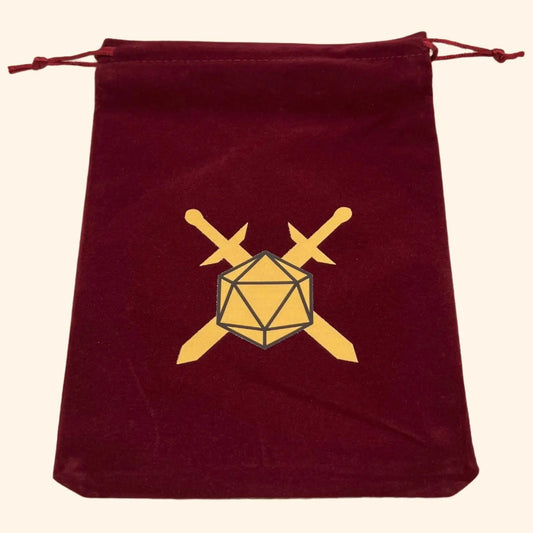 Velvet D20 Swords Dice Bag - Out of Play Board Game Accessories